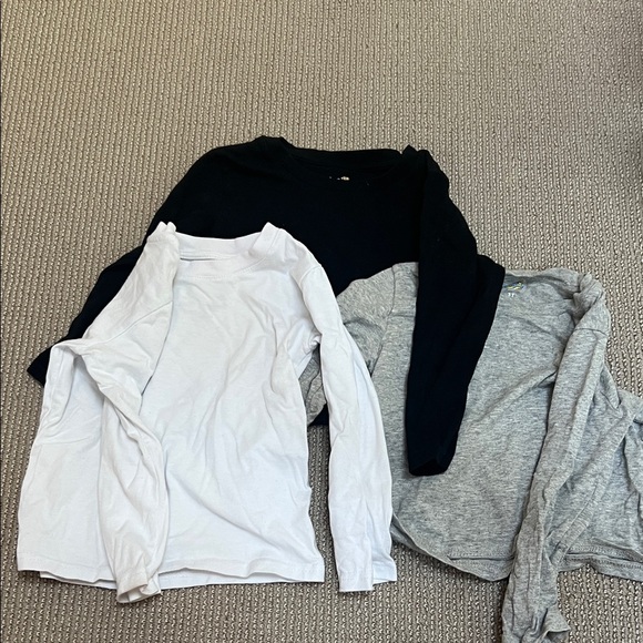 Other - Set of Three Long Sleeve Tops - Black, White, Gray